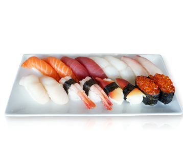 Tanuki's sushi selection of 16